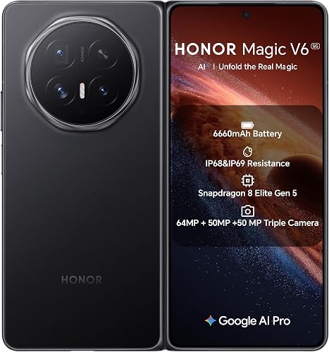 Honor Magic V6 5G Falt-Smartphone 512GB, 16GB RAM, Black