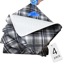 Washable Waterproof Incontinence Bed Pads - 34 x 364 Pack , Reusable Heavy Absorbency Underpads for Adults, Kids, Elderly and Pets, Bedwetting Pads for Sofa and Couch, Plaid