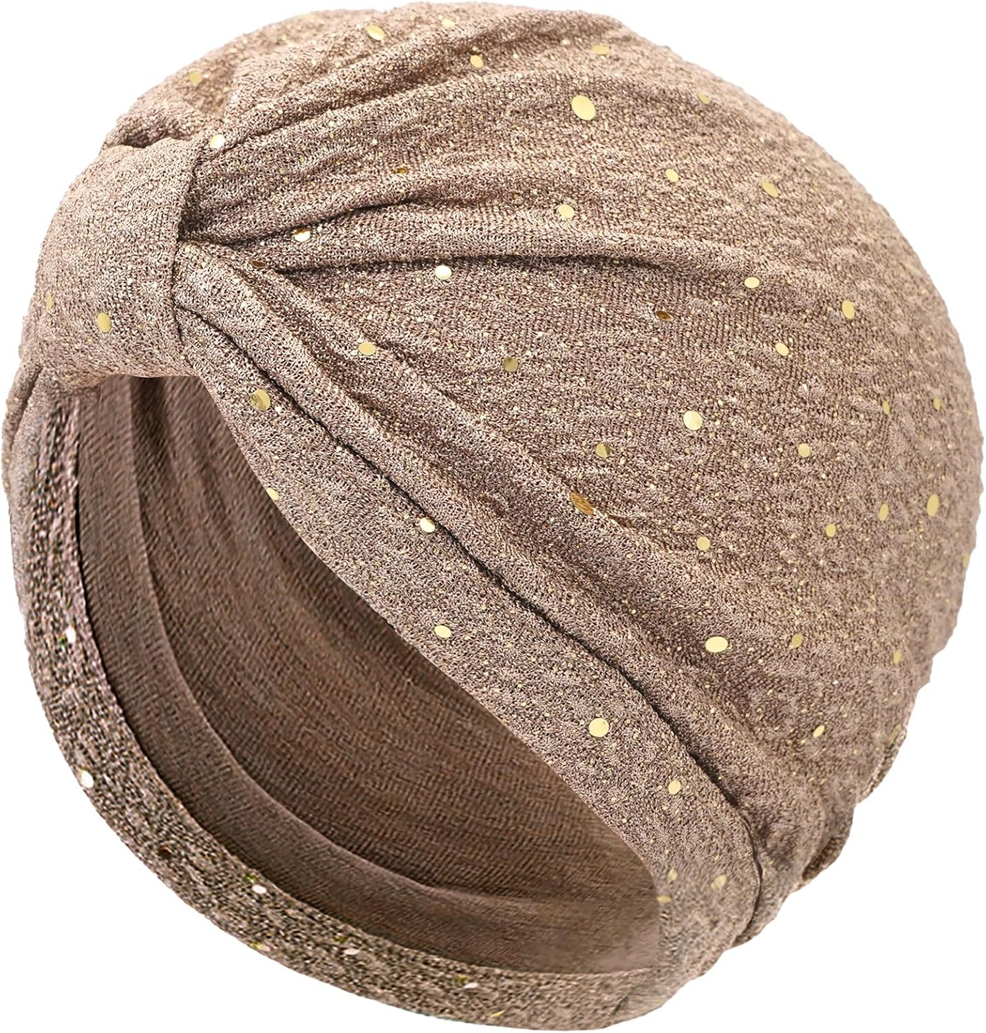 Sequin Turban Hat for Women - Glitter Pre-Tied Headwrap, Stretchy Chemo Head Cover, Elegant Hijab for Hair Loss