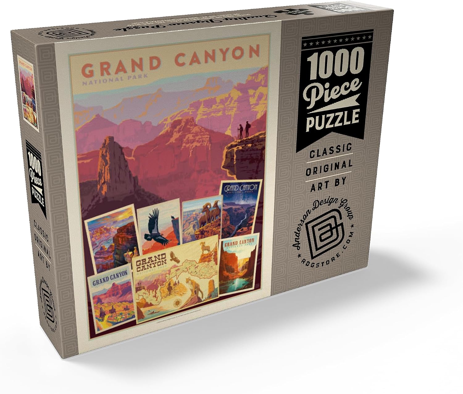MyPuzzle Grand Canyon National Park: Collage Print, Vintage Poster - Premium 1000 Piece Jigsaw Puzzle for Adults