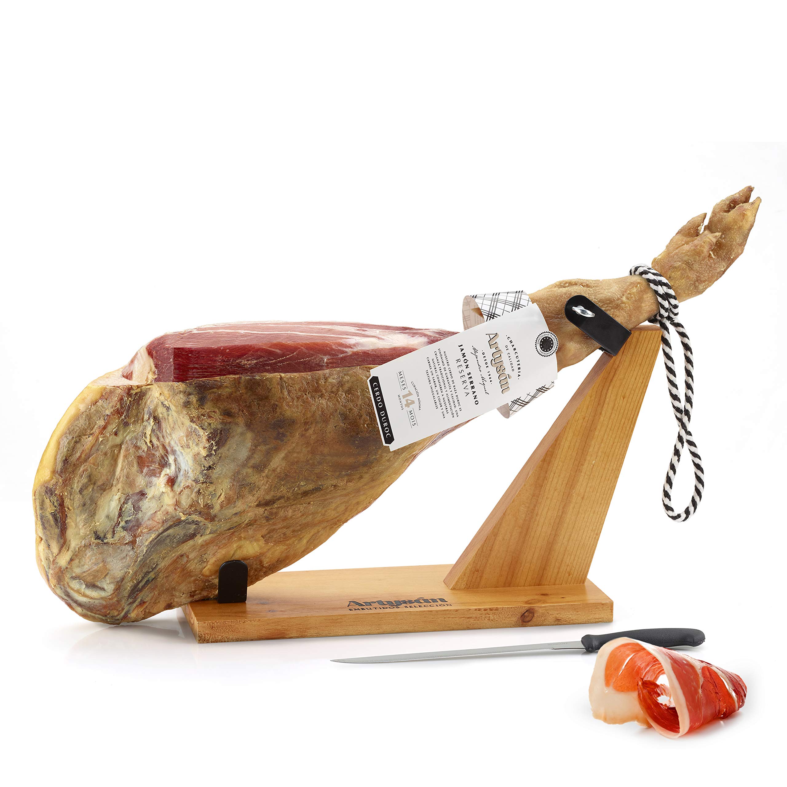 ALEJANDRO MIGUEL EST. 1944 Artysan - Prosciutto Serrano Reserva Duroc | 7 kg circa | Prosciutto + Coltello + Porta Prosciutto | Suini allevati nelle proprie fattorie | Stagionatura > 14 mesi