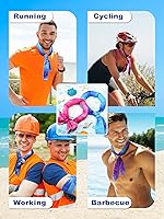 Vista 28 de Janmercy 10 unidades de teñido anudado para el cuello, bufandas refrescantes, bandanas de hielo de verano para hombres y mujeres, camping, correr