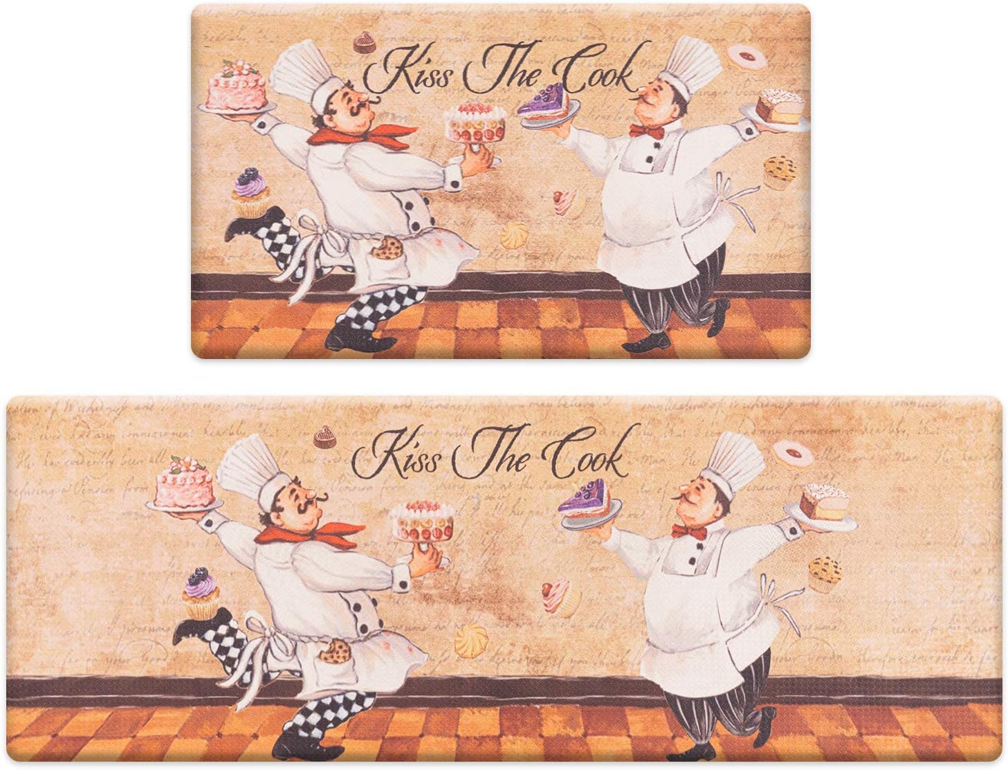 ROSMARUS Farmhouse Kitchen Rug Set 2 Pieces, Kitchen Floor