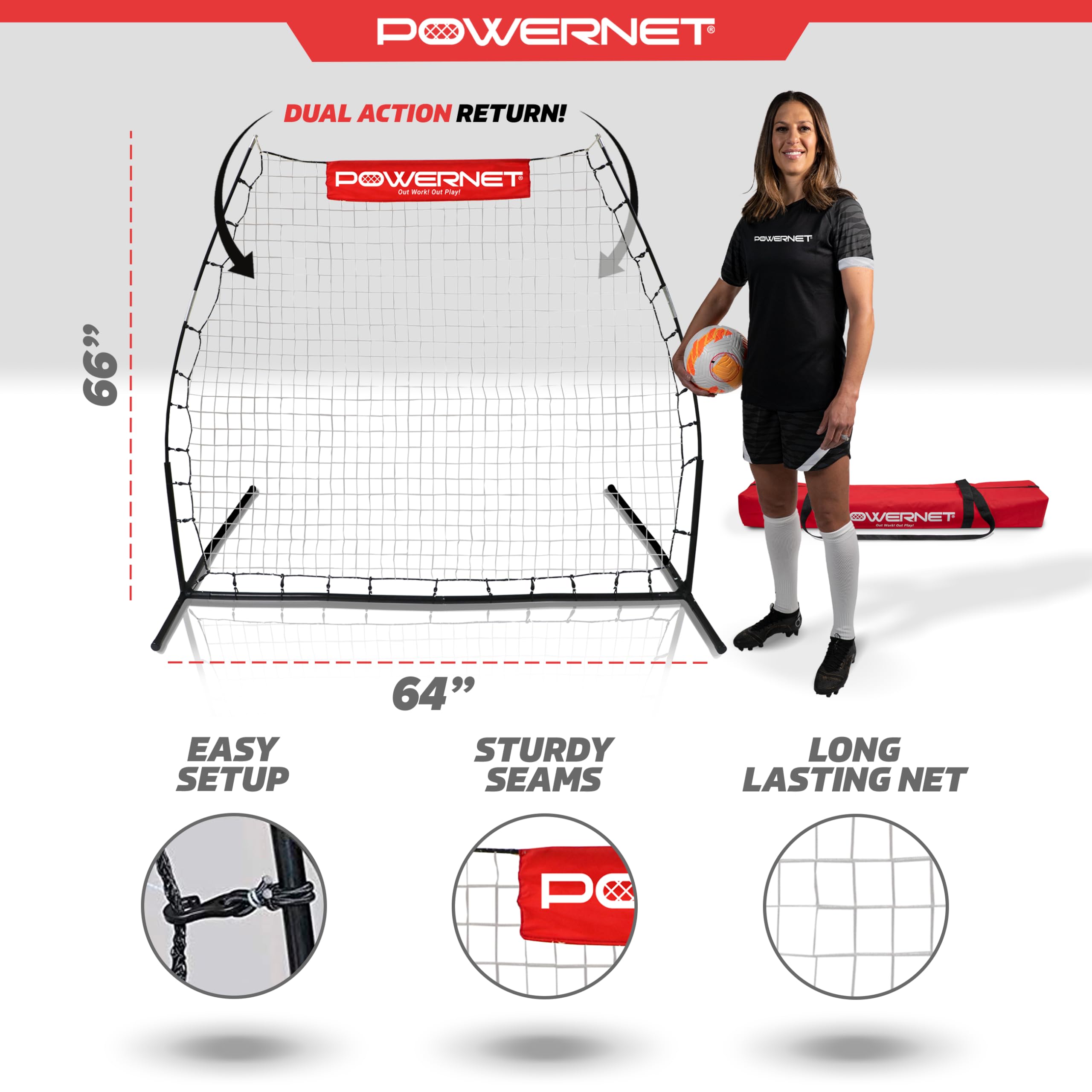 Filet de rebond 240 x 150cm - Idéal pour jouer au foot POWER SHOT