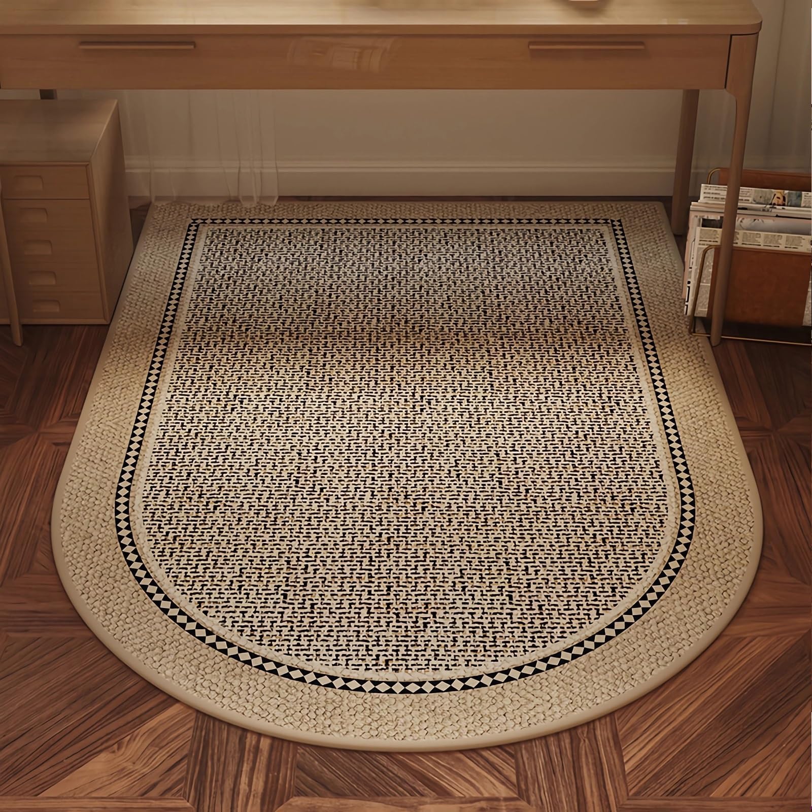 Office Chair Mat for Hardwood Floor, Easy Glide Computer Desk Mat Protector for Rolling Chair Under Desk Rug Nonslip Backing, Machine Wash(Brown2,100 * 120cm)