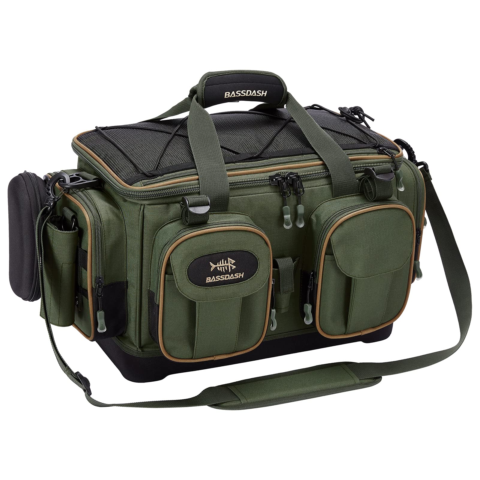 Bassdash Borsa per Attrezzatura da Pesca,Borsa da Pesca,Impermeabile，con Copertura Antipioggia Inferiore Rigida Modellata