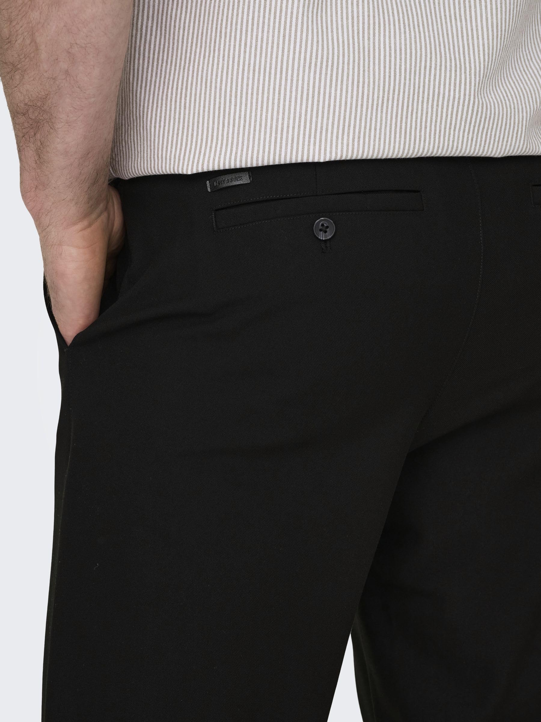 ONLY & SONS Herren Onsbrad Life Slim 0184 Pant Stoffhose, Schwarz, 29W / 32L EU – Ansicht 7