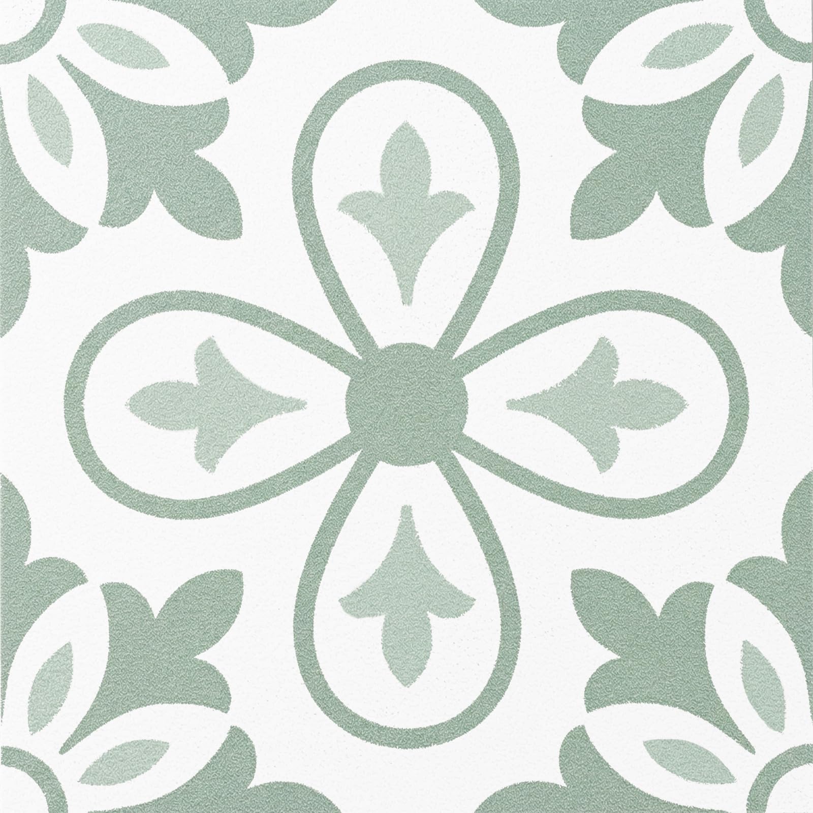 30PCS Green Tile Stickers, 20 X 20CM Stick on Tiles, Self-Adhesive Tile Stickers, Textured Vinyl Stick on Tiles for Kictchen, Bathroom, Fireplace, Cooker Backplash (Four Petal Flower)