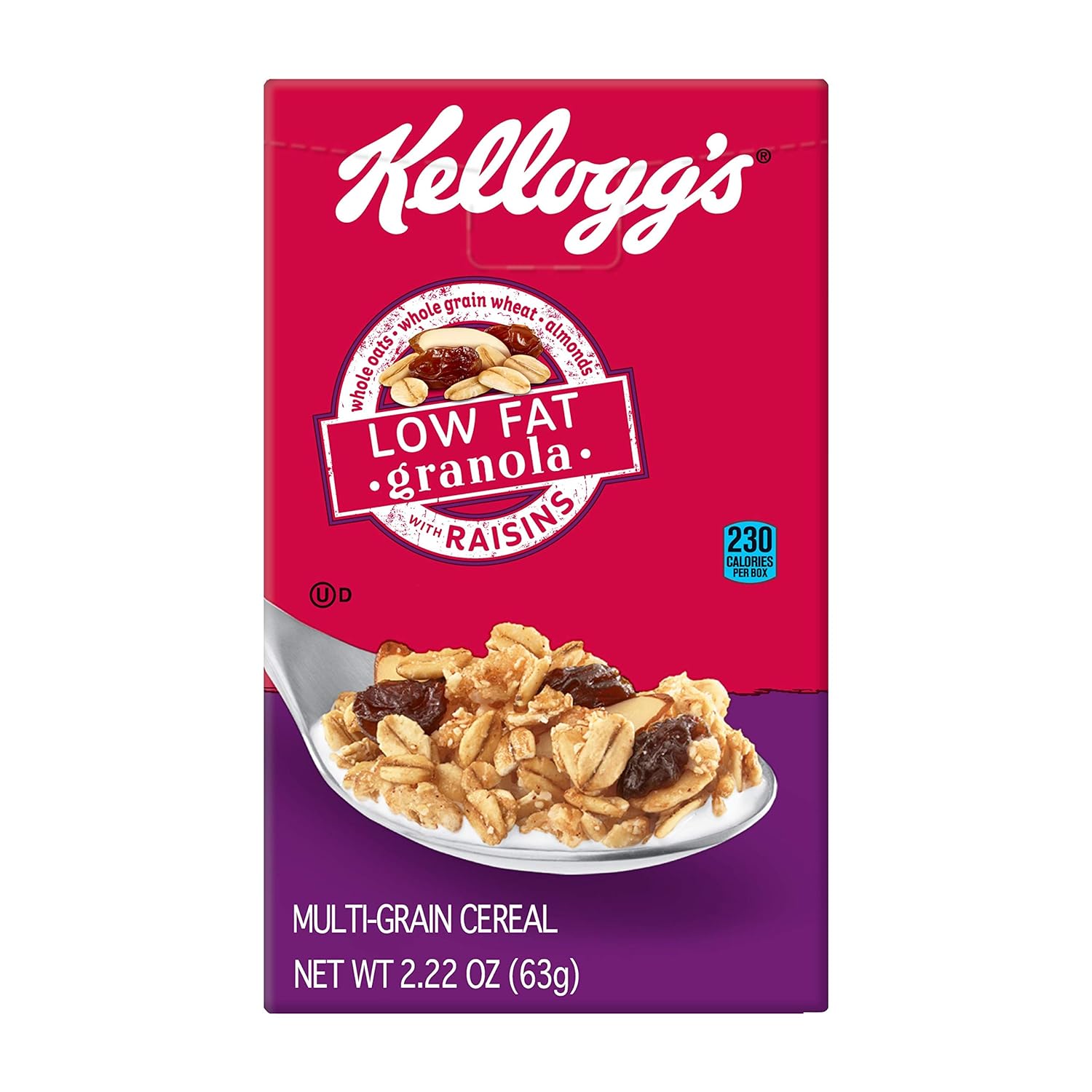 Buy Kellogg's Low Fat Granola Cereal, With Raisins, 2.22oz (70 Count