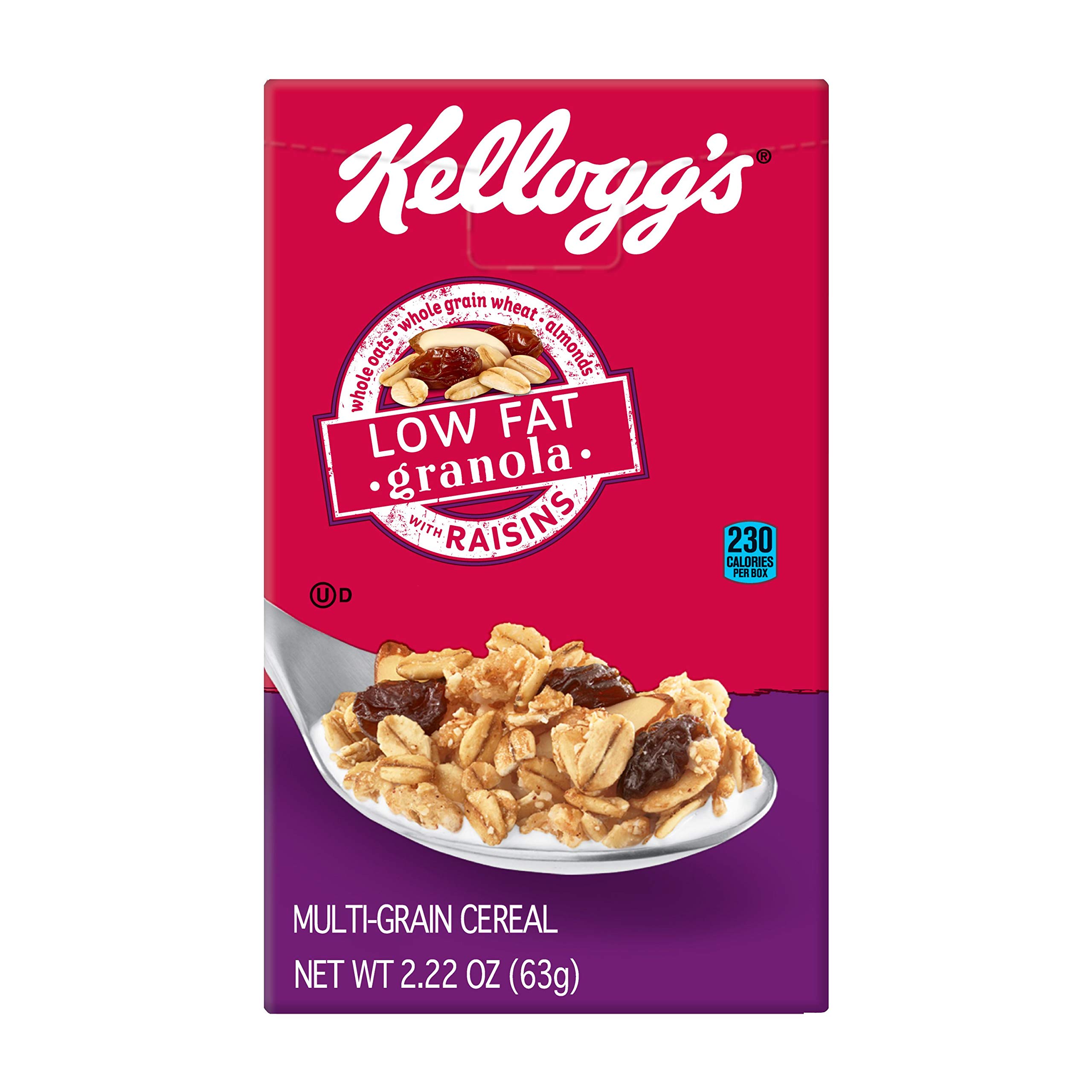 Kellogg's Breakfast Cereal, Low Fat Granola with Raisins, Low Fat, Good