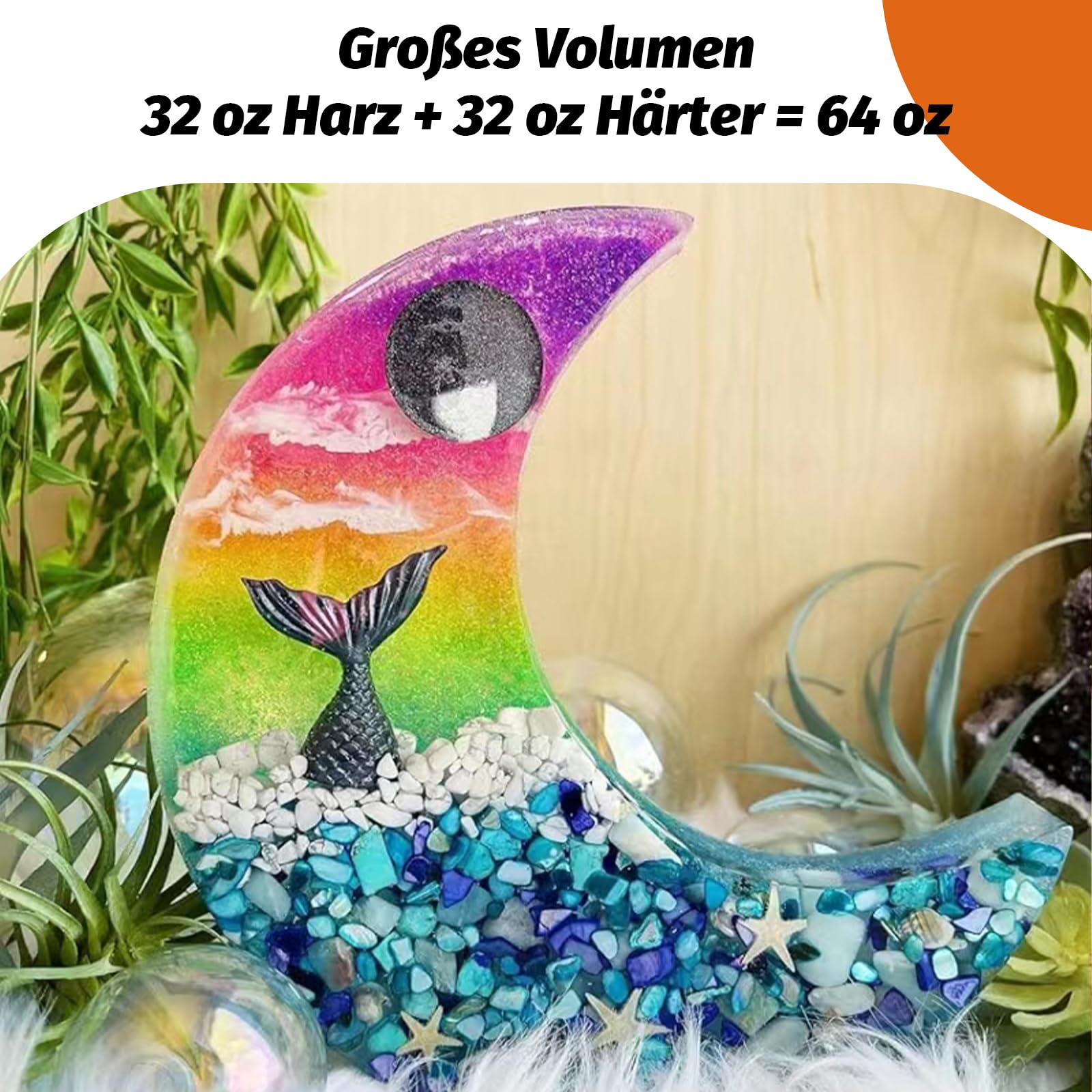 Teexpert 1.9L Hochglanz Epoxidharz Set, Klares Selbstnivellierendes Blasenfreies Epoxy Resin, 1:1 Mischung Epoxidharz mit Härter für Schmuck, Formen, Wohnkultur, Untersetzer, Ornamente
