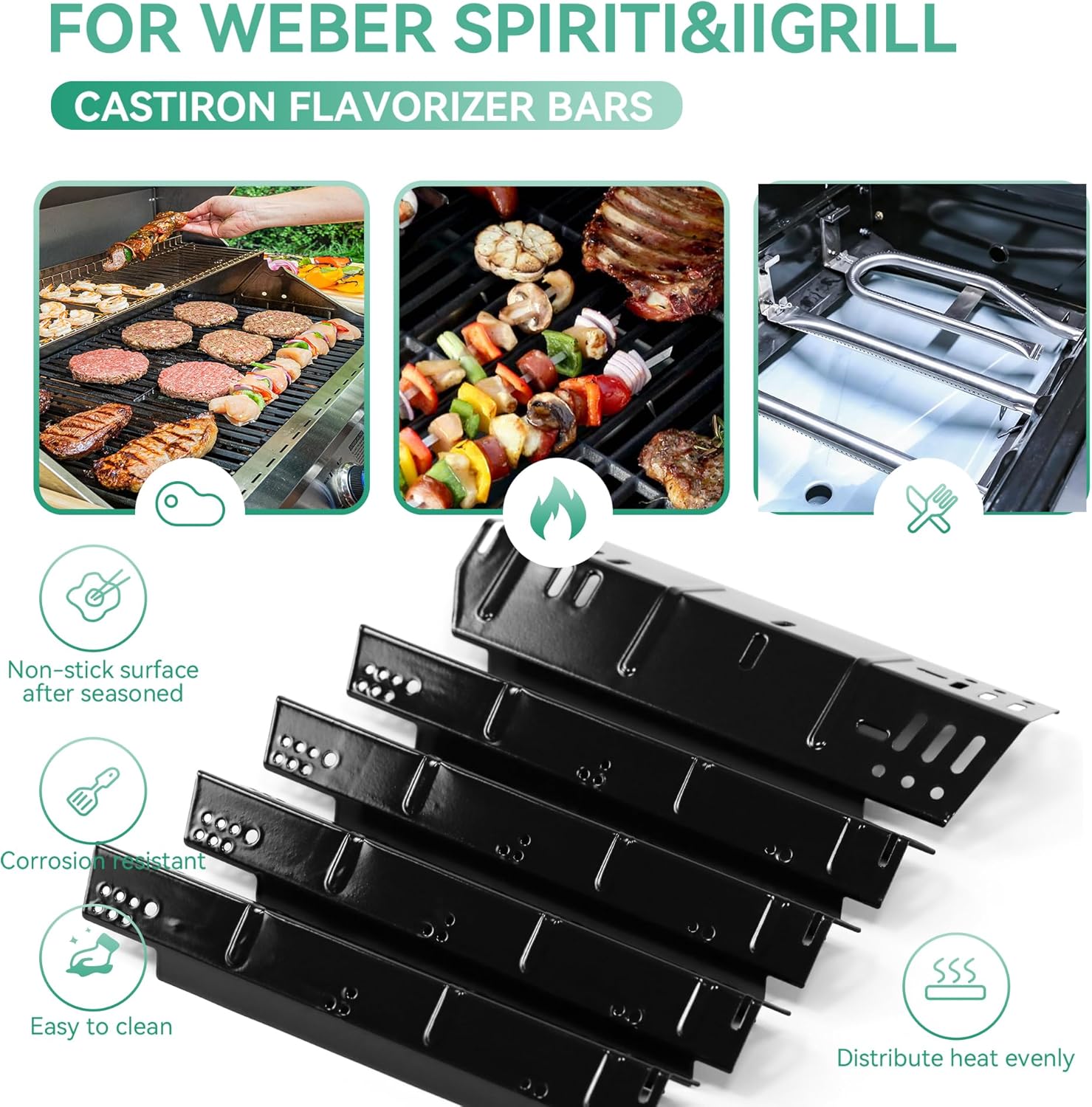 Grill Replacement Parts for Dyna-Glo 5 Burner DGH474CRP, DGH485CRP, 4 Burner DGH450CRP, Repair Kit for Dyna-Glo 3 Burner DGH371CRF Grill, 70-02-411 Grill Heat Plates Tent, 70-02-413