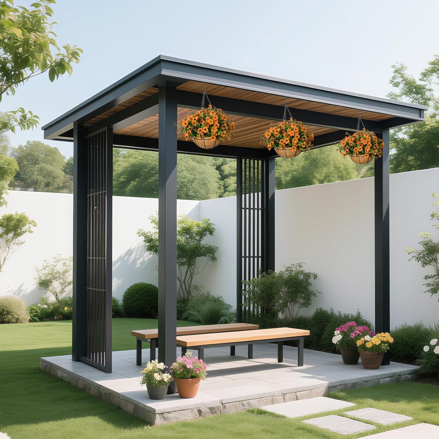 Fall Artificial Flowers for Outdoors with Basket,UV Resistant Realistic Fall Flowers Outdoor Fall Faux Flowers for Yard Porch Patio Garden Home Decor,12 Bundles(Orange)