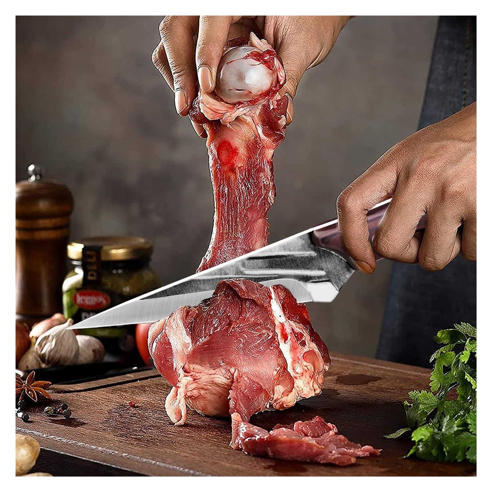Coltello da macellaio forgiato a mano 5Cr15Mov Mannaia for carne in acciaio inossidabile Mannaia for disossamento professionale Accessori da cucina