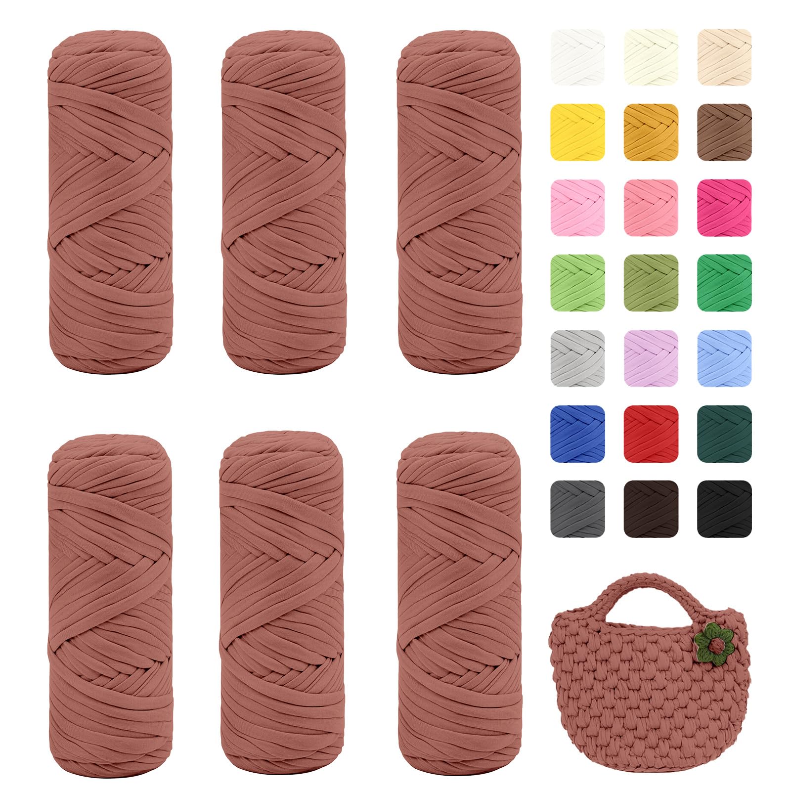 Maxee 400g T-Shirt Garn – 2 er Pack (je 200g/75m), Weiches Beilaufgarn zum Häkeln & Stricken – Farbintensiv & pflegeleicht, Ideal für Häkeltaschen/Körbe/Teppiche DIY Projekte, Handarbeiten und Deko