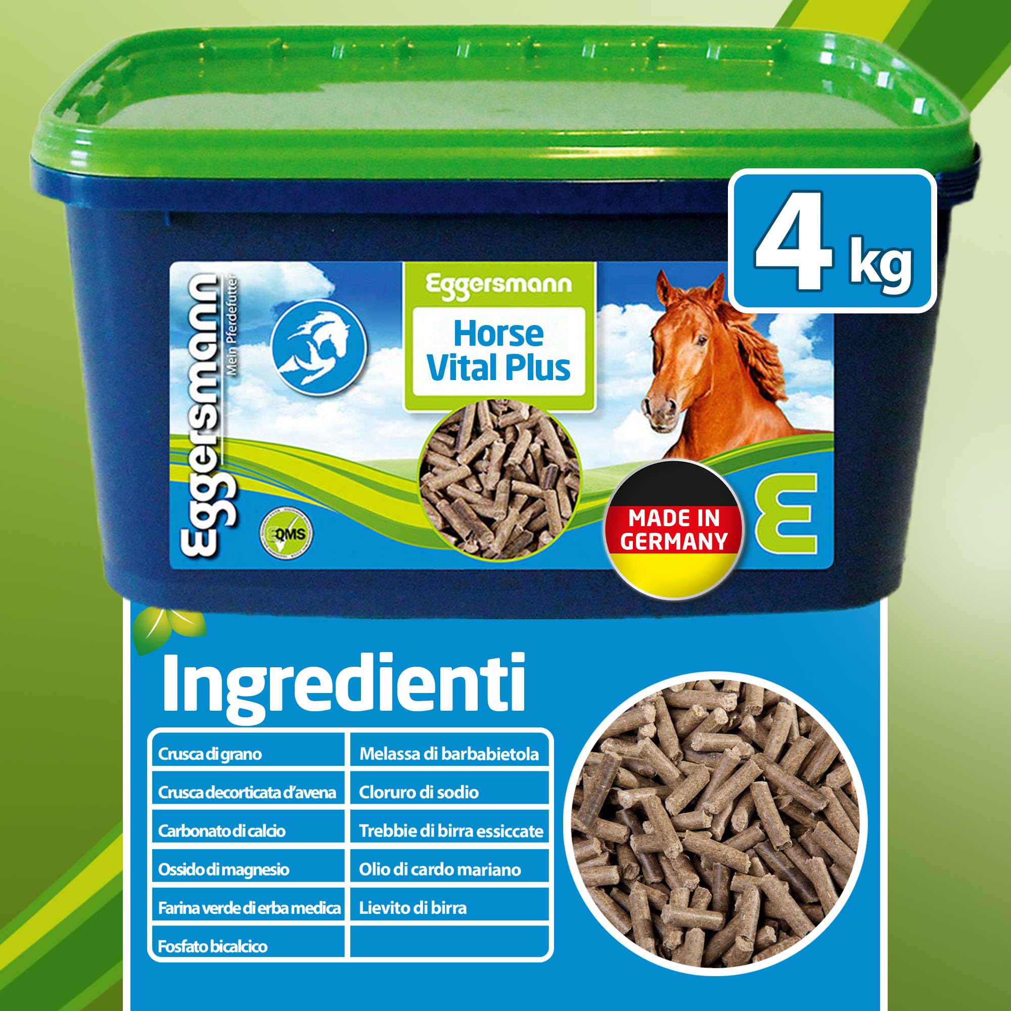 Eggersmann Mein Pferdefutter Horse Vital Plus 4 kg - Mangime Minerale per Cavalli di Tutti i Tipi - Mangime per Cavalli Ricco di vitamine per Una Fornitura ottimale a Tutto Tondo - per completare Il