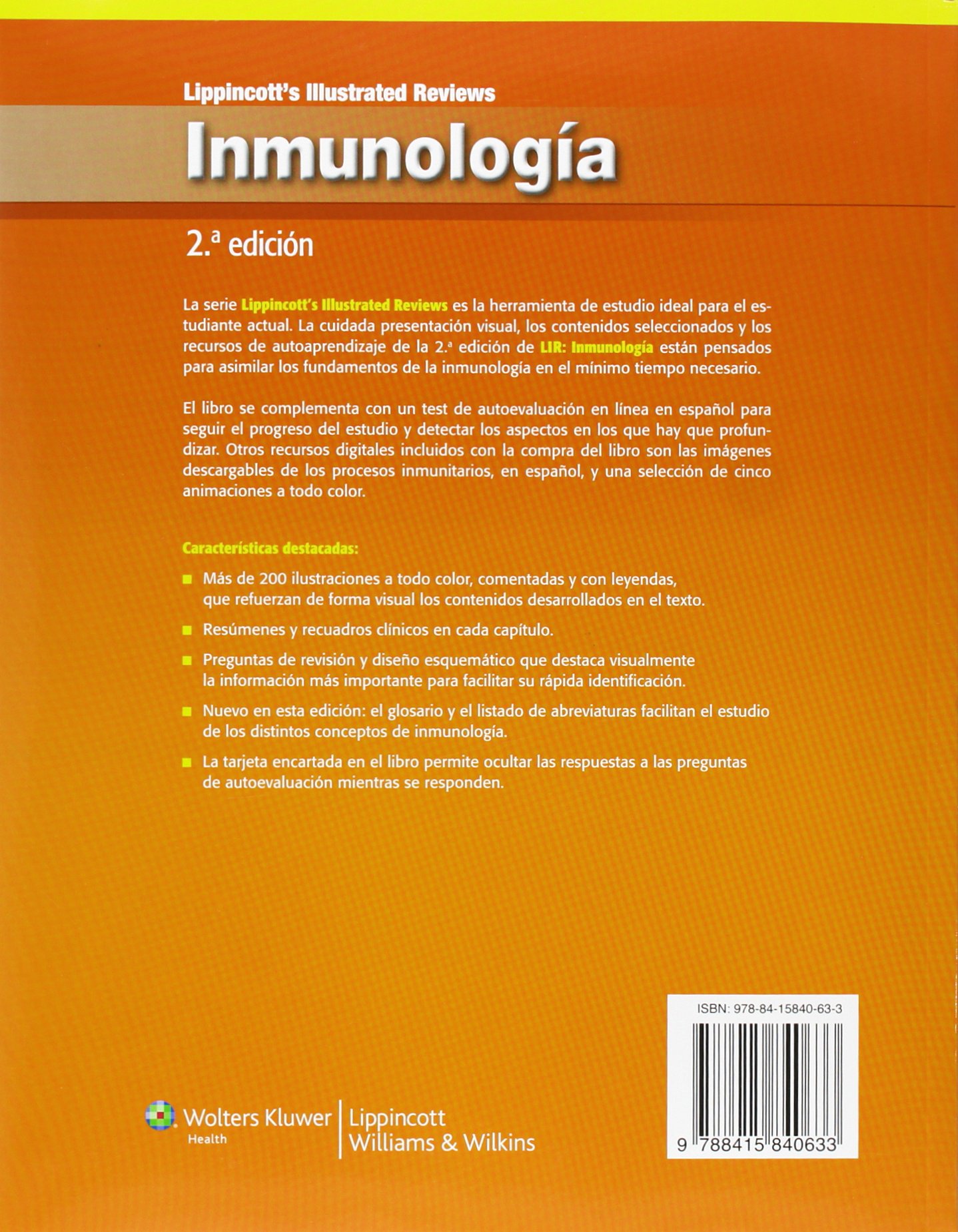 LIR. Inmunología (Lippincott Illustrated Reviews Series)