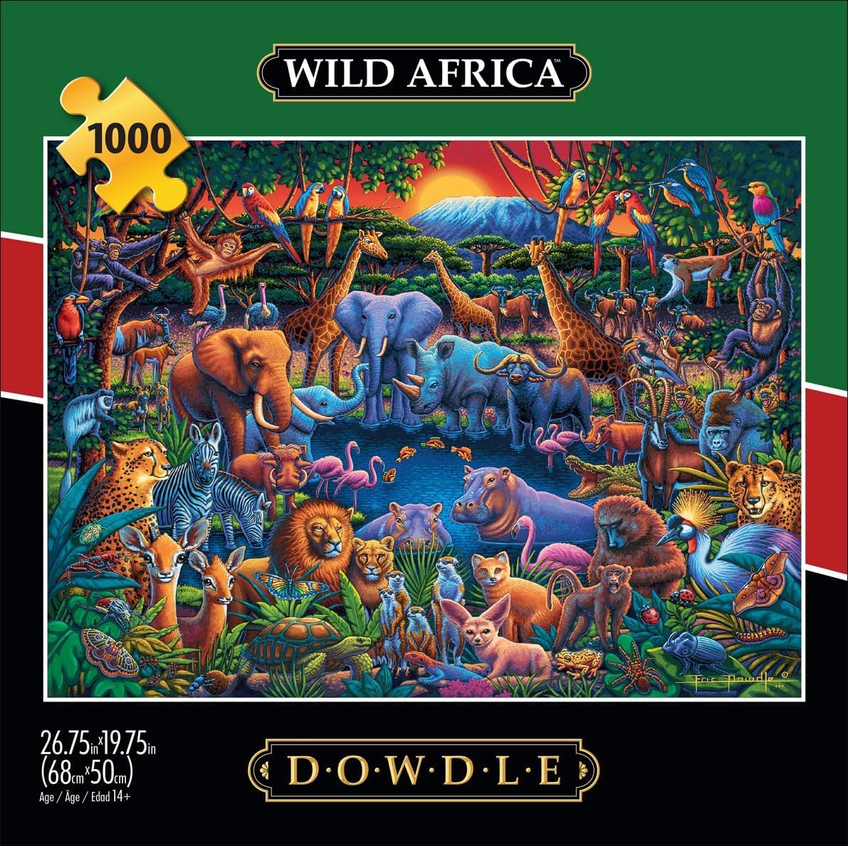 Buffalo Games - Eric Dowdle - Wild Africa - 1000 Piece Jigsaw Puzzle for Adults -Challenging Puzzle Perfect for Game Nights - Finished Size is 26.75 x 19.75