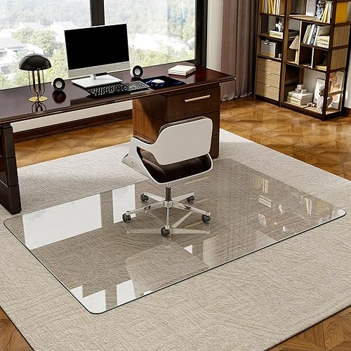 Miniatura 59 de Tapete para silla de 36 x 46 pulgadas, tapete para silla de oficina, tapete de vidrio templado para el hogar, oficina, alfombra, tapete transparente