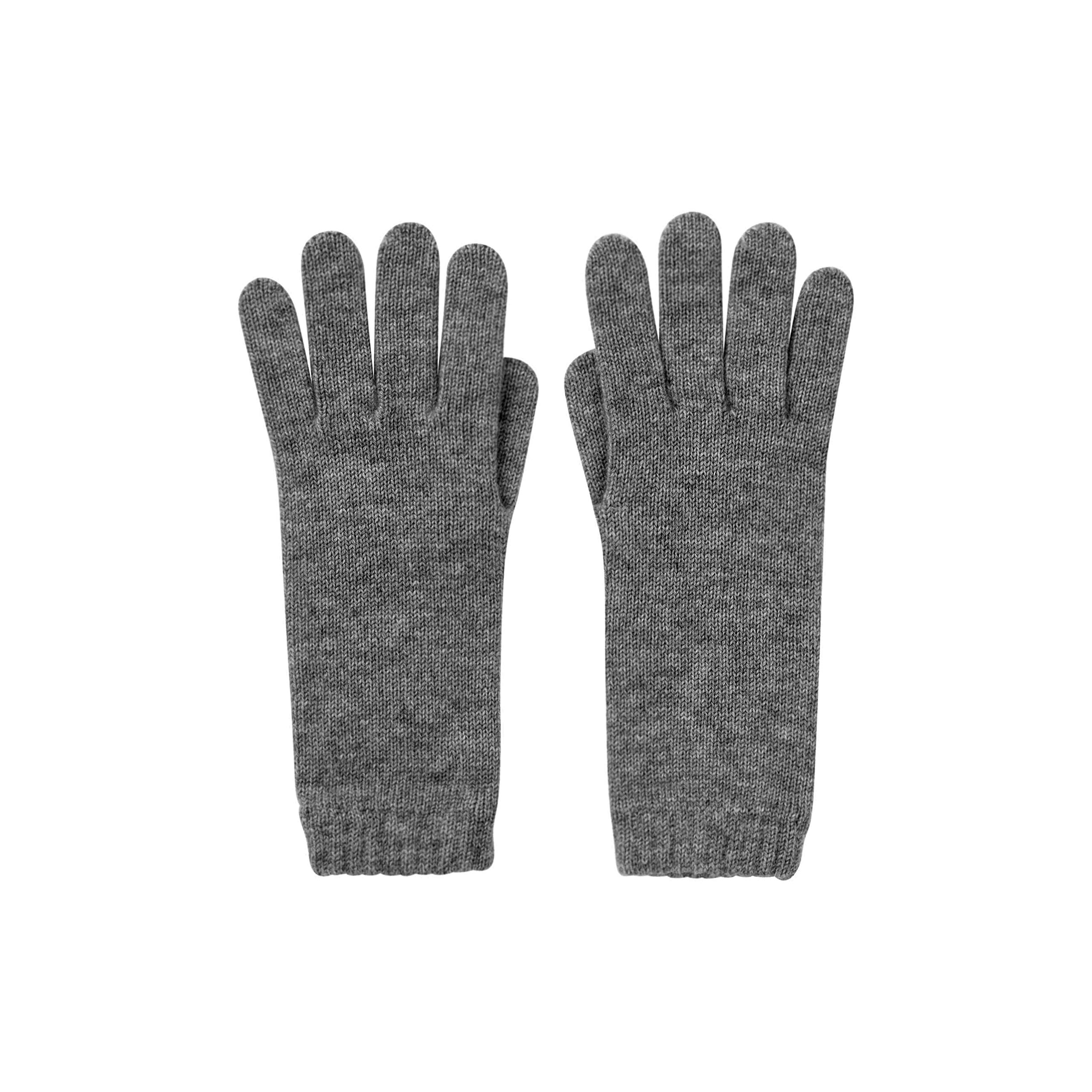 Jasmine Silk Women's Mid Grey 100% Cashmere Gloves Made In Scotland (Mid Grey)
