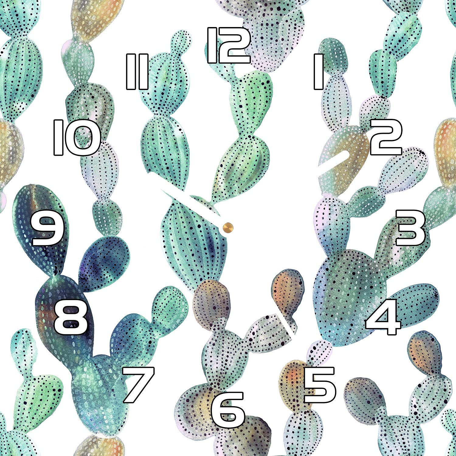 Horloge en verre moderne de cuisine pour une ambiance Cactus Floral nature