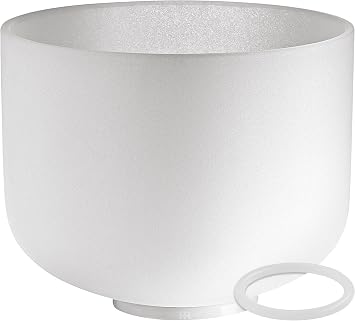 Minel Sonic Energy Collection CSB10F Crystal Singing Bowl, 10 inches, Heart Chakra, 432Hz/F4 Silicone Ring Included