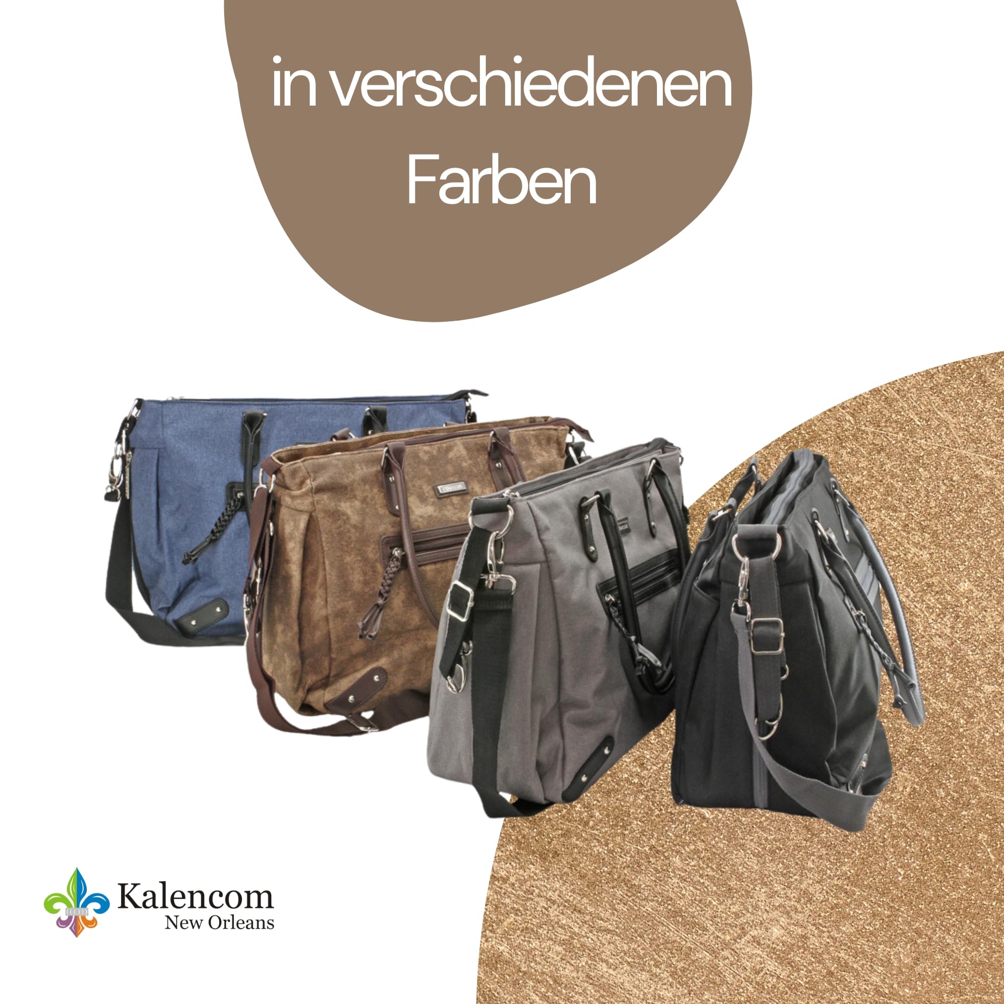 Kalencom Handtasche Umhängetasche stilvolle Baby Wickeltasche mit Wickelauflage, Aufbewahrungsbeutel, Isoliertaschen und Halterung für Kinderwagen für Mama & Papa Paris