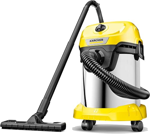 Kärcher WD 3 S V-17/4/20 – Solid Liquid Vacuum Cleaner, Powerful Vacuum Cleaner 200 AW, 100 W, with Bag, Blower Function, Yellow/Black - 3