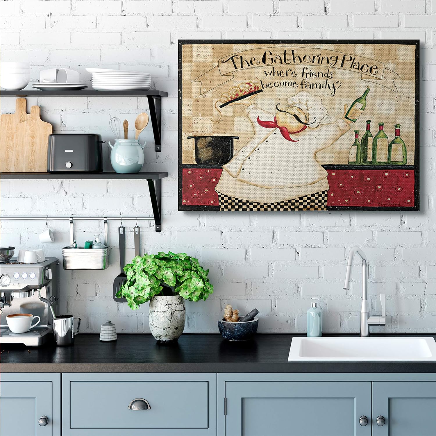 Stupell Industries 'The Gathering Place Vintage Chef', Canvas Art, 48 x 36 Inches, Easy to Hang and Sturdy, Made in USA, by Dan DiPaolo