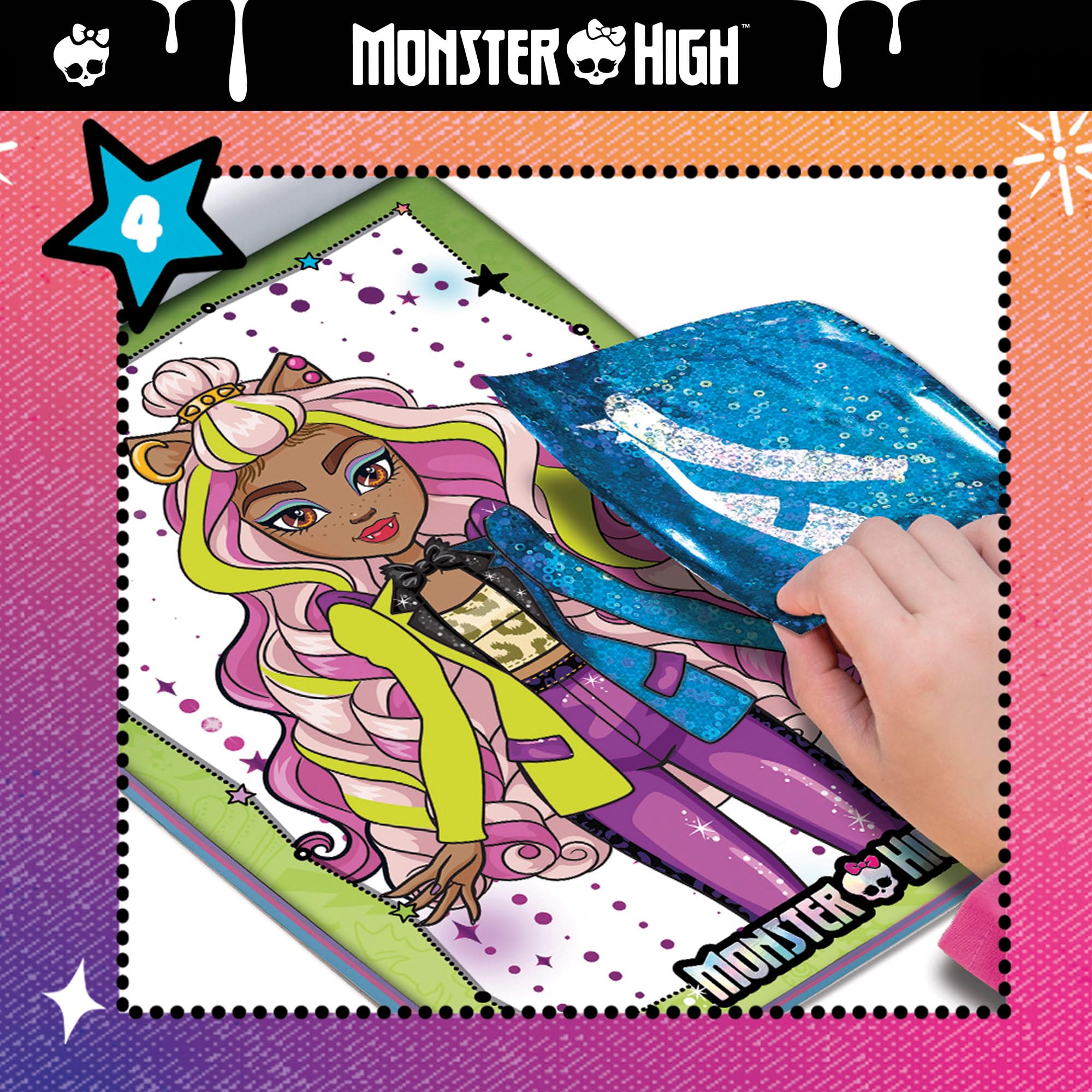 LISCIANI - MONSTER HIGH - Cuaderno de Actividades de Dibujo - Monster Cute - Para Niños a Partir de 5 Años - 39 Páginas - Cuaderno de Actividades: Pegatinas de Ropa, Imágenes para Colorear, Purpurina