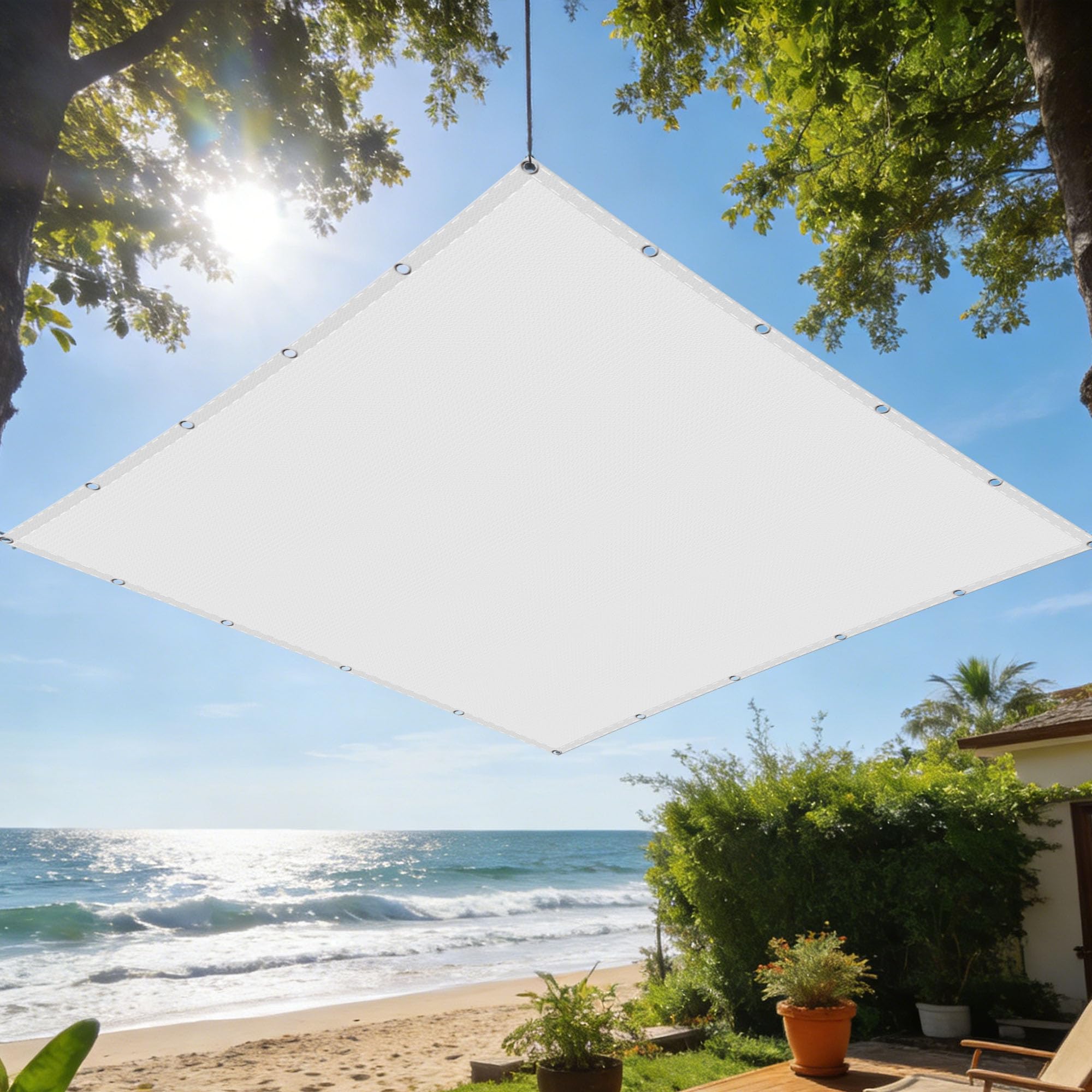 Voile d'ombrage 1.6x3.2 m résoud le problème de chaleur sur balcon et terrasse