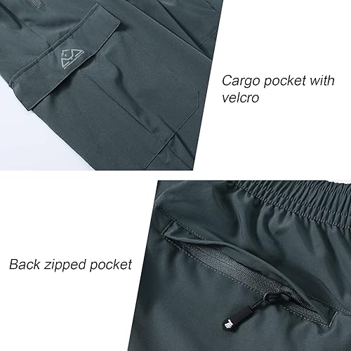 Miniatura 7 de BGOWATU Pantalones de senderismo para hombre, resistentes al agua, elásticos, ligeros, de secado rápido, pantalones de pesca al aire libre