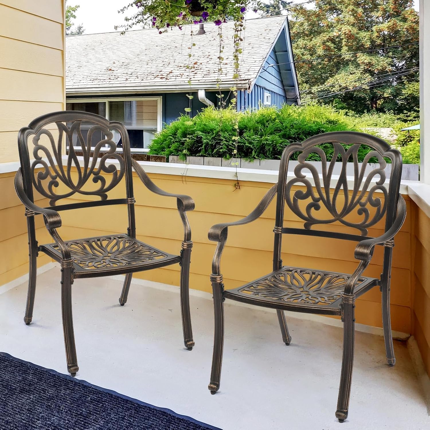 2pcs Bronze cast Aluminium Side Chair