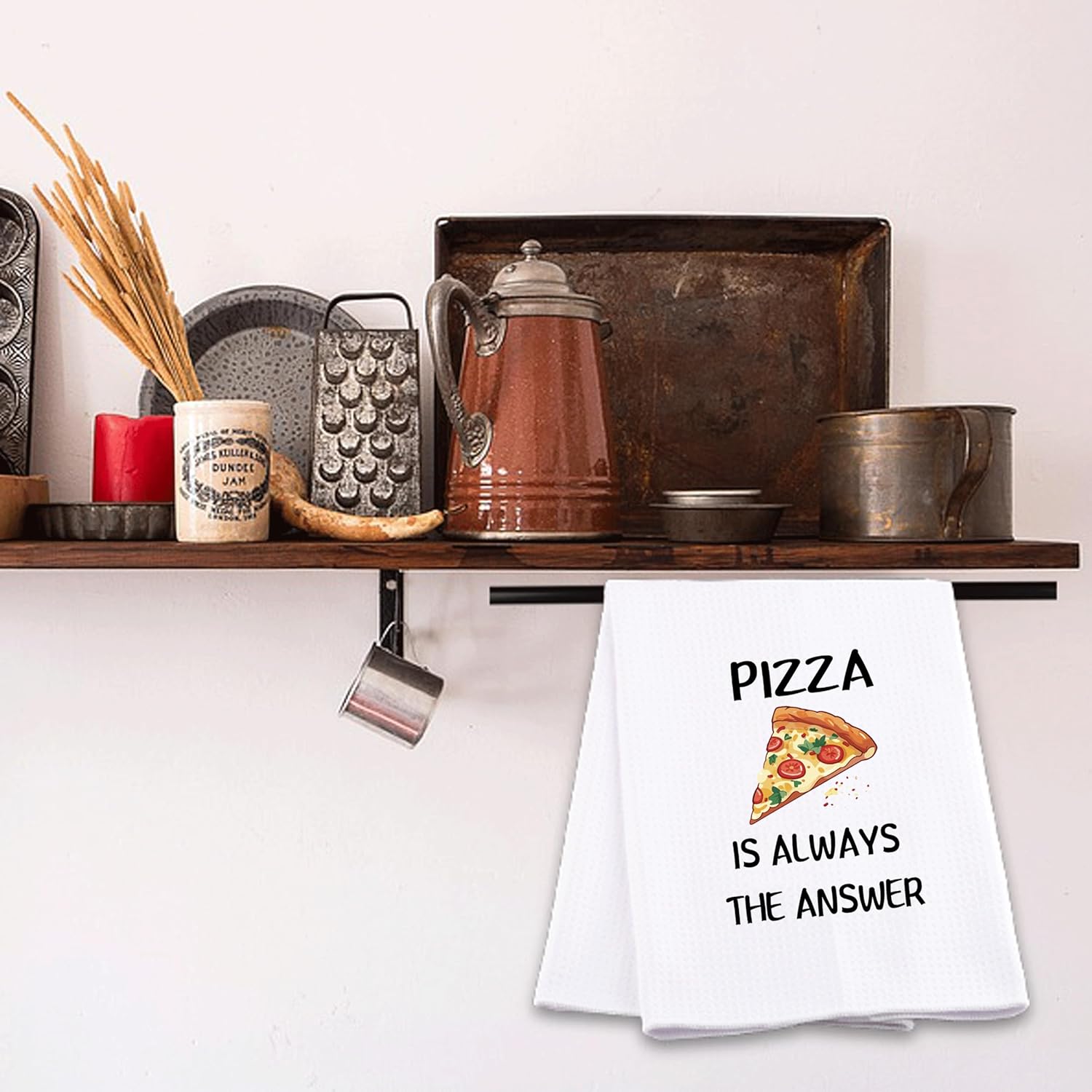 Funny Pizza Gift Pizzas Themed Towel Pizzeria Gift Pizza is Always The Answer Kitchen Towel Italian Food Lover Gifts - Image 4