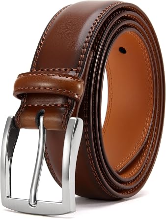 DOOPAI Mens Dress Belt - Genuine Leather Dress Belts For Men,Casual Suit Jeans Belt-Single Prong Buckle black belt