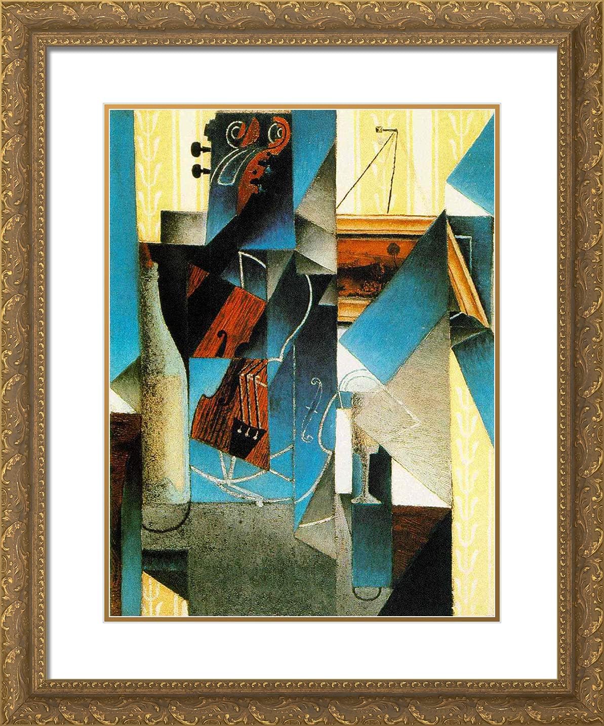 ArtDirect Gris, Juan 20x24 Gold Ornate Framed Art Print with Double Matting Titled: Violin I