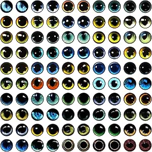 50pcs Mixed Color Glass Cabochon Eyes Doll Making Owl Bear
