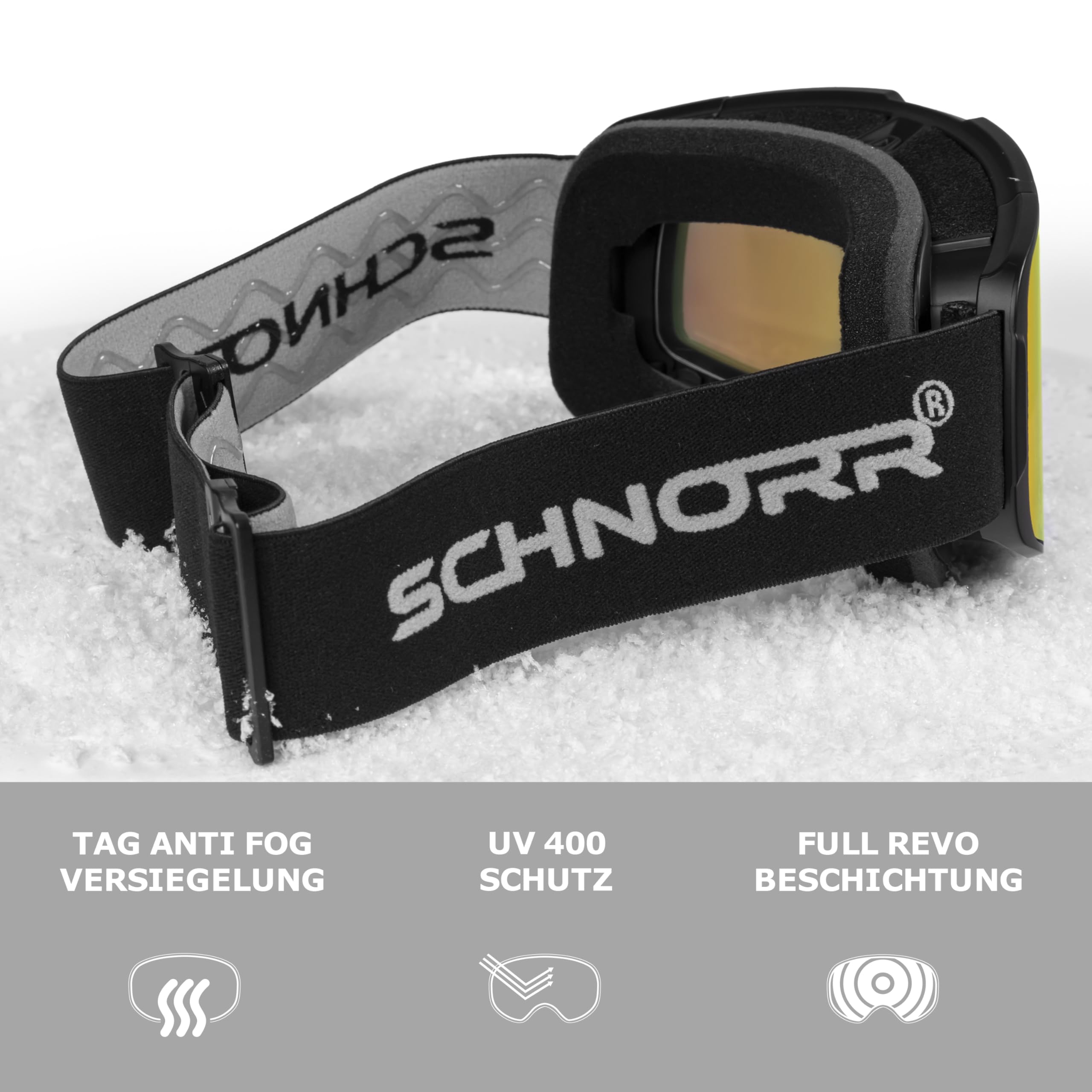 SCHNORR Kidsi Plus Gold S2/S3 - Lunettes de ski pour enfants, anti-buée, OTG, lunettes de ski, snowboard, lunettes de neige, pour enfants, garçons, filles, adolescents - Anti-UV et anti-buée