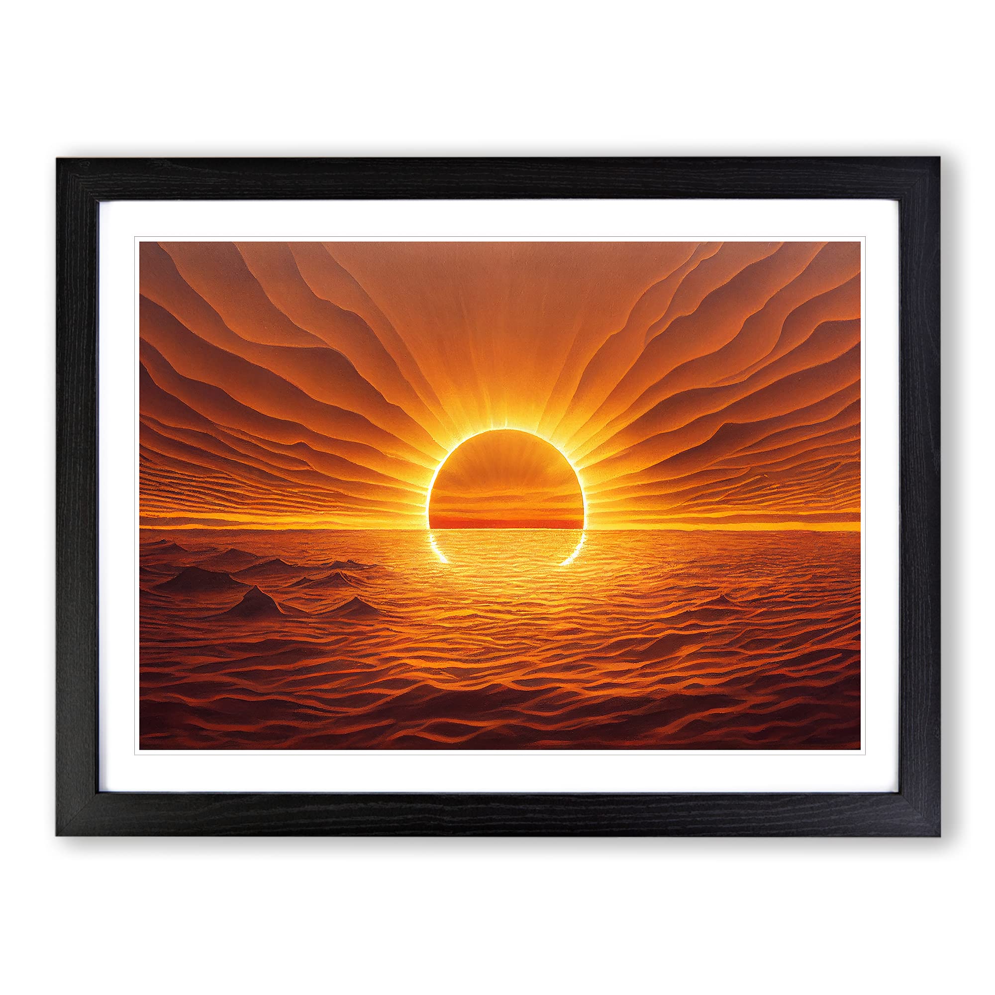 The Rising Sunset Vol.5 Abstract Framed Print, Black, A3 (46 x 34 cm)