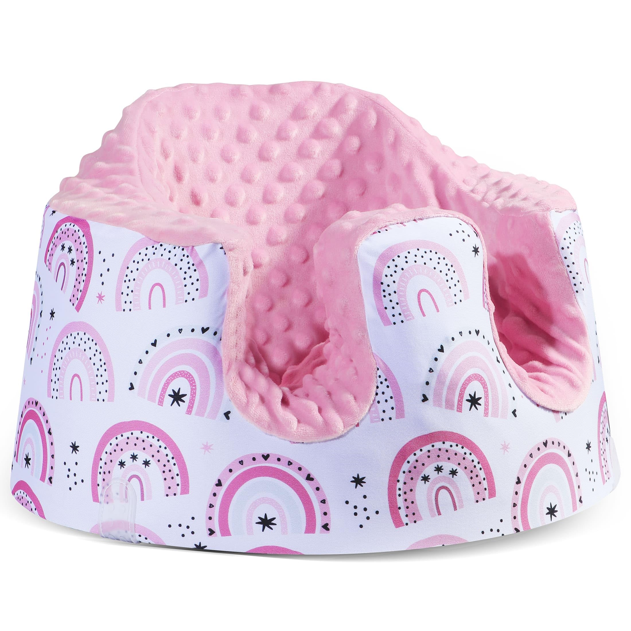 BOMOLOUR Seat Cover Compatible with Bumbo and Nuby Seat, Removable Breathable Baby Floor Seat Cover for Boys and Girls, Seat Not Included (Pink