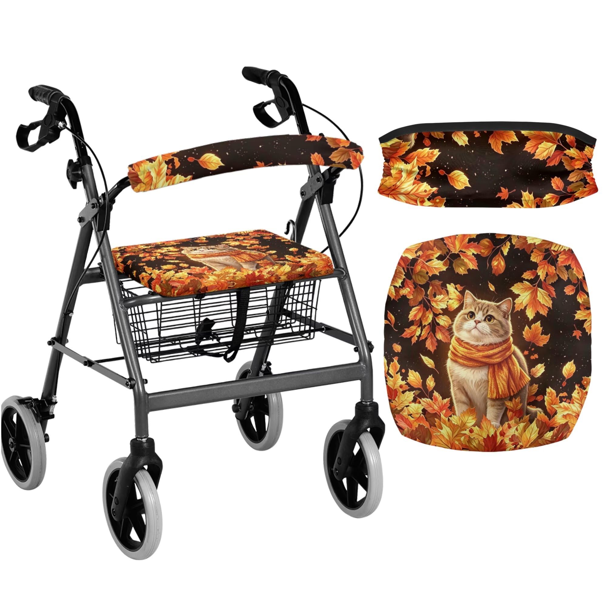 White Marble Walkers for Seniors Cover Universal Fit Walker Accessories Walkers for Seniors with Seat Cover Washable Rollator Covers — Amazon image 20