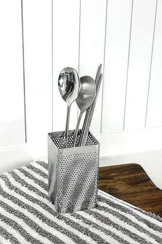 Miniatura 8 de LENITH Soporte perforado para utensilios de cocina con ganchos, almacenamiento de acero inoxidable para organizador apto para lavavajillas (cuadrado