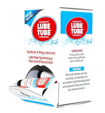 LubeTube 1oz O-Ring Grease 40-Pack Display Box Stops Leaks on Pump & Filter Seals Non-Sticky Synthetic Grease for Pool Equipment, Plumbing & RV PFAS-Free, Food-Grade, Made in USA