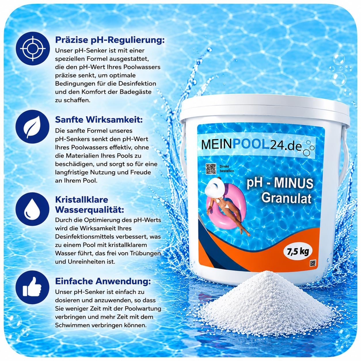 pH-Senker Granulat 15 kg pH-Minus für Pool