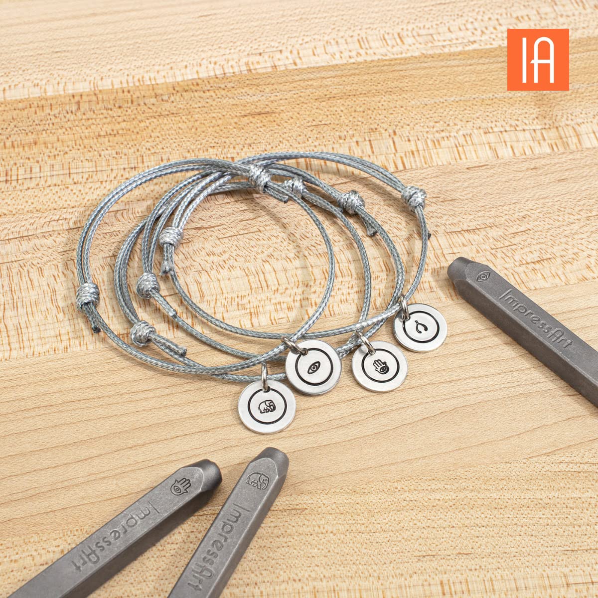 ImpressArt - Good Fortune Themed Bracelet Project Kit for Metal Stamped Jewelry w/Exclusive Metal Design Stamps