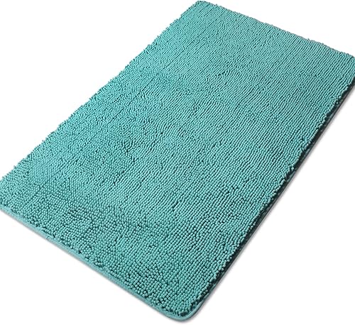 Miniatura 364 de Yeaban Alfombras de baño gris oscuro – Gruesas alfombras de baño de chenilla | Alfombras de baño absorbentes y lavables antideslizantes, alfombras