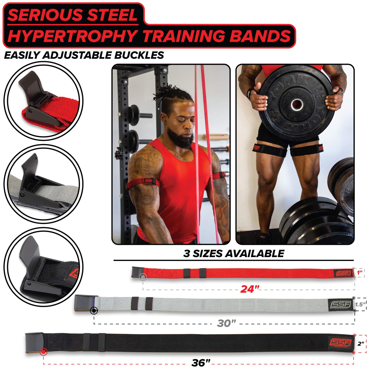 Buy Serious Steel Fitness Arm and Leg Hypertrophy Training Bands (Pair