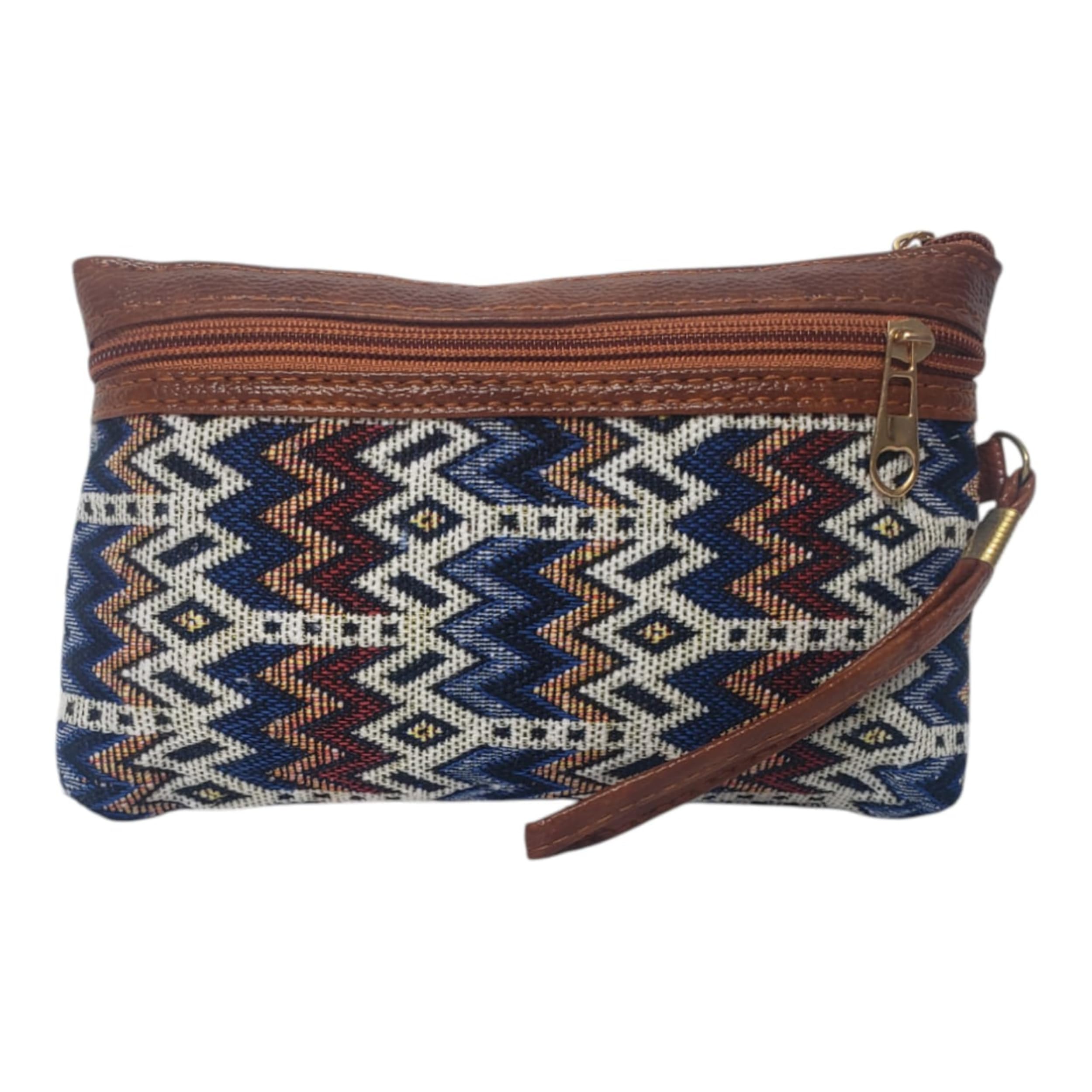lassie Multicolor Wallet for Women | Handicraft Wallet for Girls | Vegan Material with Desi Jacquard Print | 3 Zipper Compartments-picture-52