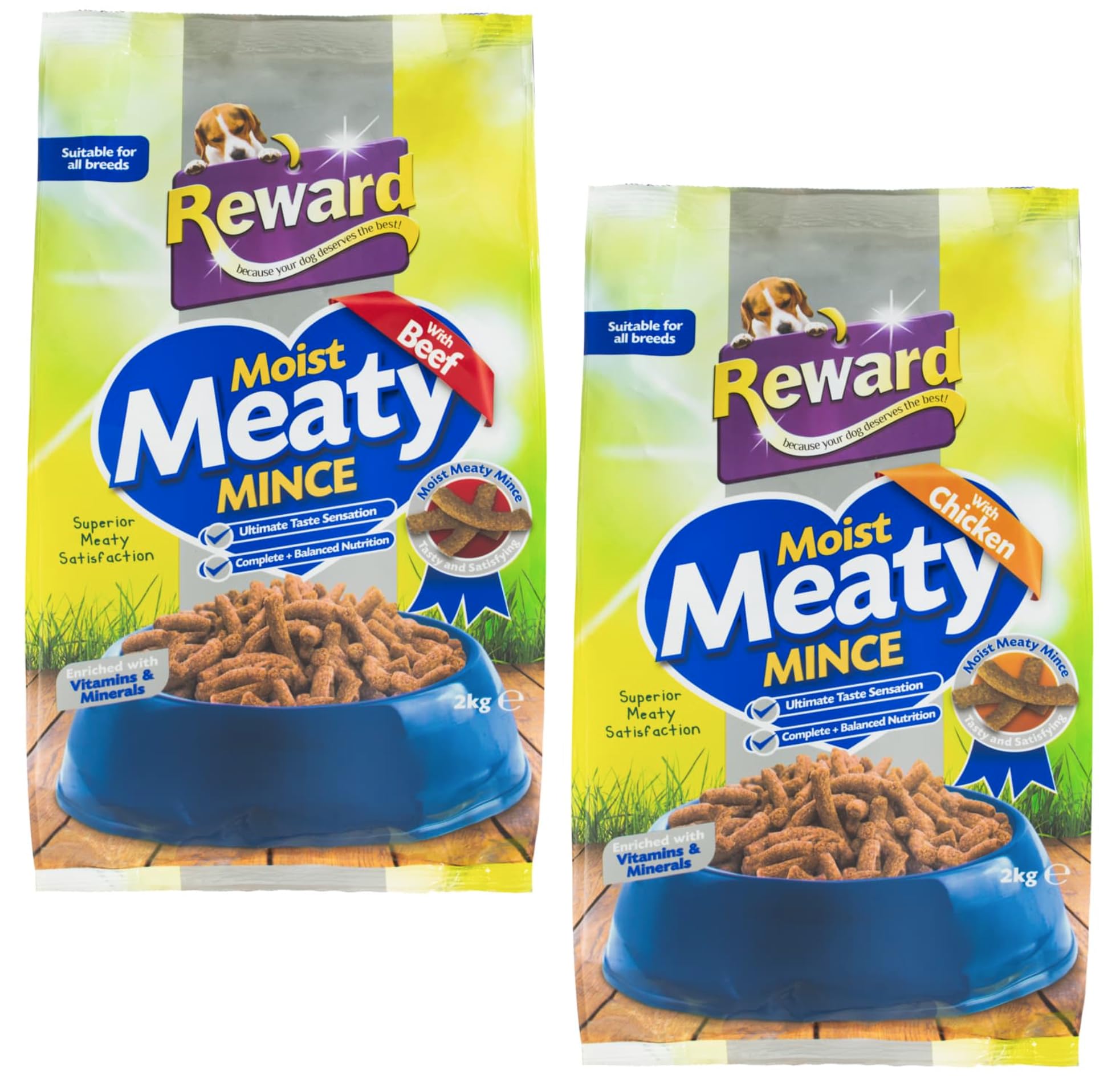 ark future Reward Moist Meaty Mince Adult Dog Food with Vitamins & Minerals – Nutritious & Delicious Meal for Healthy, Happy Dogs - 2 Pack (Chicken + Beef)