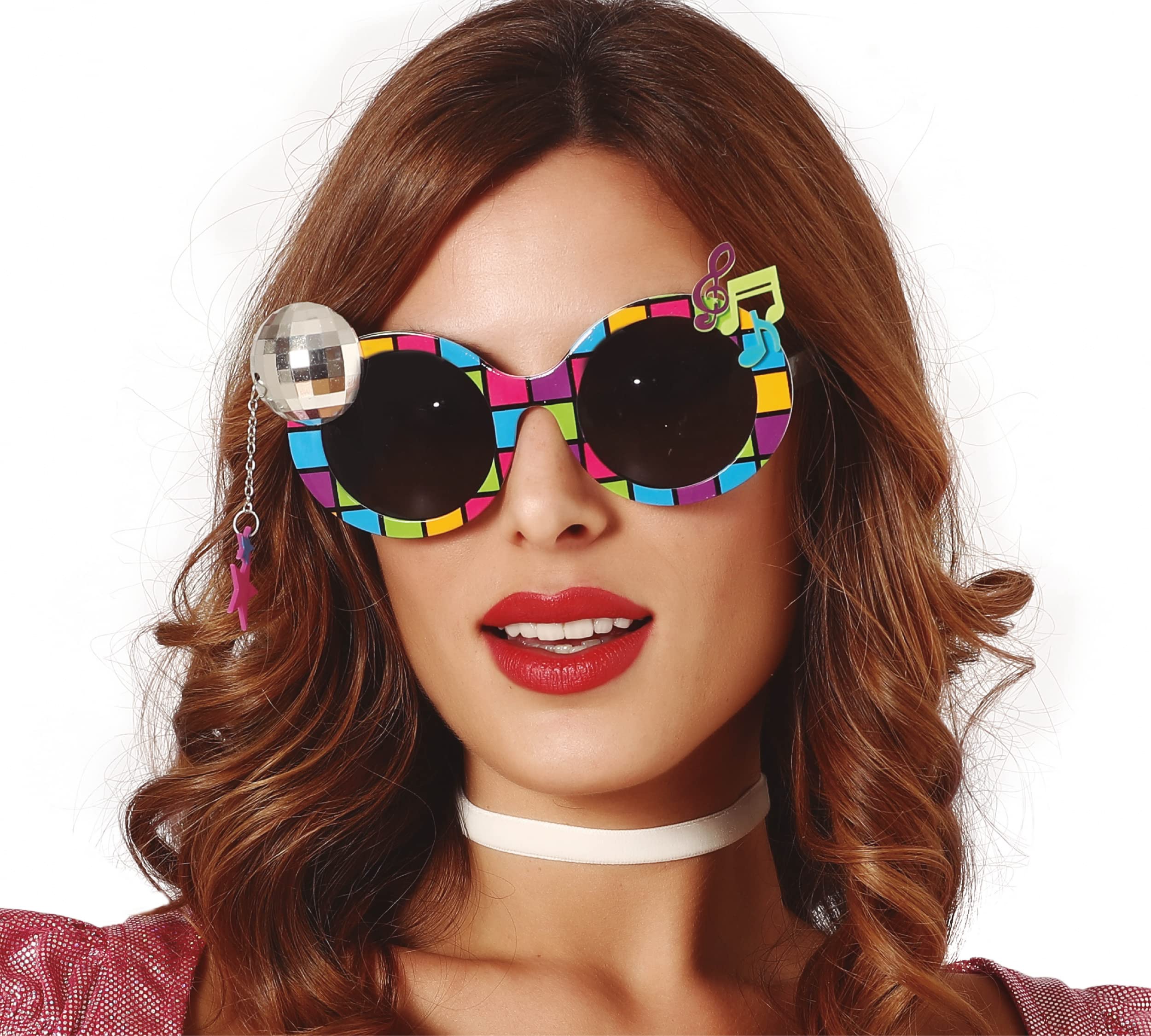 Fiestas Guirca Schwarz Brille Mit Discokugel